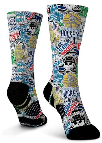 ChalkTalkSPORTS Hockey Performance Mid-Calf Socks - Hockey Life - Graphic Flex Socks - Youth