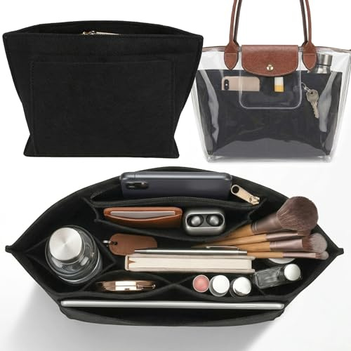 Generisch Taschen-Organizer geeignet für Longchamp Le Pliage, mehrere Größen erhältlich (Schwarz, M) (Drittanbieter-Zubehör)