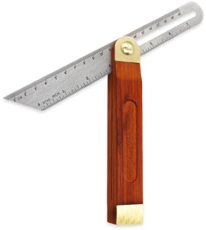 9-Inch Carpentry Square, Adjustable Sliding Bevel Angle Finder with Hardwood Handle & Stainless Steel Blade, Precision T Square Ruler for Woodworking, Carpenter & Engineer Use