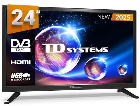 TD Systems - Téléviseur 24 Pouces, Pas de Smart TV, Télévision TNT HD, Garantie 2 Ans, Modèle 2024 - PRIME24M20H