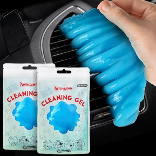 YOPINSAND Lot de 2 gels de Nettoyage universels pour Voiture, spatule de Nettoyage de Voiture, réutilisable, nettoyant intérieur pour Clavier de Voiture, diffuseur d'air de Voiture, Gel de Nettoyage