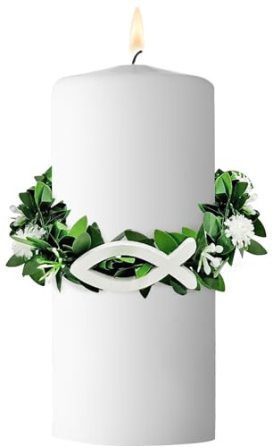 Yamobi droppskydd nattvardsljus, droppskydd dopljus, ljus droppskydd nattvard, dop fisk dekoration ljuskjol för dopljus nattvardsljus bröllopsljus