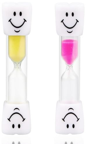 UYVPAER 2 Pezzi Clessidra Timer Smiley, Clessidra Lavarsi I Denti Per Bambini, Clessidra, 3 Minuti, Conto Alla Rovescia, Per Lavarsi I Denti, Giochi, Cucina, Ufficio, Cucina (Giallo Rosa)