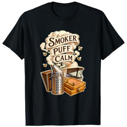 Smoker Puff Calm Beekeeper Hive Check T-Shirt
