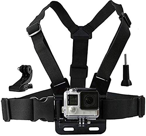 Eyeon Bröstbandsmontering, bröstsele, bröstbälte med J-krok och skruv för GoPro Hero 7/6/5/4/3, Hero 2018, Xiaomi YI, SJCAM, Campark, Victure, Crosstour, Apeman actionkamera