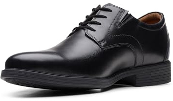 Clarks Men's Whiddon Plain Oxford Flat, Black Leather, 11 UK