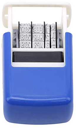 Flybloom Office Date Stamper Empfangener Datumsstempel Selbstfärbende automatische Tinte Office Stamp Expiration Rubber Datumsstempel ohne Tinte (blau)