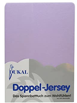 Dukal | Spannbettlaken | 90x200 – 100x200 cm | aus hochwertigem DOPPEL-Jersey | 100% Baumwolle | Farbe: Flieder