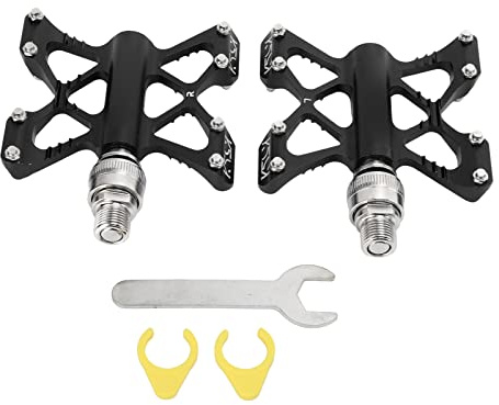 Dilwe K5 bicycle quick release pedals, 14mm, CNC aluminum + chrome-molybdenum steel, bicycle storage pedals for racing bicycle folding bicycles, 1 pair/set(Black (boxed)) Bicycles and spare parts