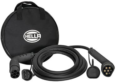 HELLA 8KE 358 255-041 Câble de charge type 2 11 kW pour voitures électriques EV et plug-in hybride - 3phasé - 16 A - 6 m - Mode 3 Câble de charge pour voiture électrique Noir