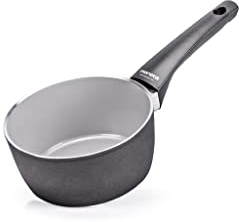 Moneta Futura casseruola 1manico, 16cm, rivestimento naturale FineGres (NO PFAS), anche per induzione. 100% Made in Italy