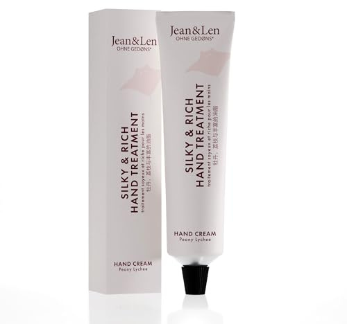 Jean & Len Silky & Rich Treatment Peony & Lychee, vegan, 75 ml | Rik handkräm för mjuka händer, utan parabener & silikoner