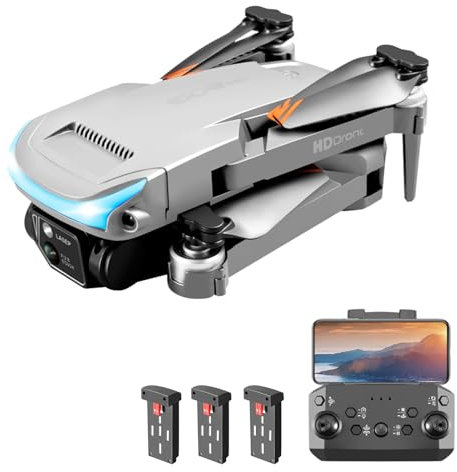Goolsky Drone telecomandato con Fotocamera 4K Doppia Fotocamera Evita Ostacoli su 3 Lati Flusso Ottico Hover Quadricottero telecomandato per Bambini Adulti