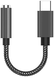 INF Adaptador USB-C a 3,5 mm para Auriculares, Apto para conexión a la Toma Auxiliar del Coche o a un Palo Selfie, 12,5 cm, 1 x Adaptador de Audio (Negro)