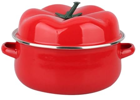 F Fityle Pentola per pomodoro Cottura a vapore del riso con coperchio Pentola per cottura da 1,6 l Pentola calda Pentola per zuppa resistente al calore