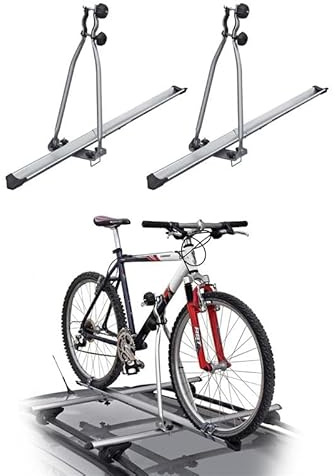 2 Menabo Porte-vélo de Toit Huggy pour 2 Vélo 15kg en Acier Argent TUV