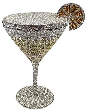 Purs à main en verre , forme de verre, 1 morceau, sac de soirée en gobelet, embrayage en strass, finition mousseuse, pour les dames, les événements de la mode, la fête, le mariage, la célébrati