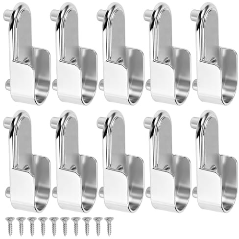 Support Tringle Penderie Métal, 15 mm, Ovale, 10 Pièces