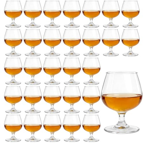 ENIPEDITA 30 Pcs Shot Glasses 3.5oz Cute Brandy Snifter Small Cognac Snifter for Drinking and Tasting Wine Port Brandy Whiskey Beer