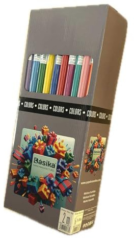 Caja 50 rollos papel regalo. Colores Variados. Rollos de 200 x 70 cm. 26938x50