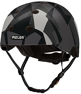 Melon Urban Active Bicycle Helmet Black Widow for Women, Men and Children Size XXS-S (46-52 cm) Grey Dark Grey Mosaic Colourful