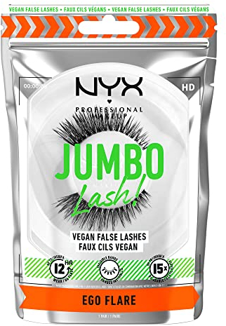 NYX Professional Makeup Faux-Cils, Longue Tenue 12h, Bandes Invisibles, Réutilisables jusqu'à 15x, Formule Vegan, Jumbo Lash!, Modèle : Ego Flare (05)
