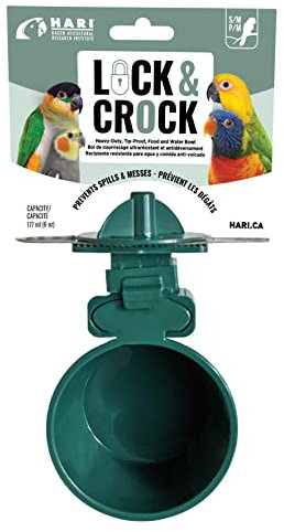 Hari Lock & Crock Gamelle pour Nourriture et Eau, Accessoire pour Cage à Oiseaux, Petit