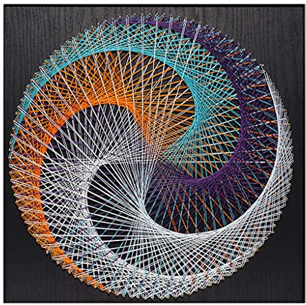 misppro Kit de arte de cuerda con herramienta geométrica D figura DIY bobinado pintura 40 x 40 cm