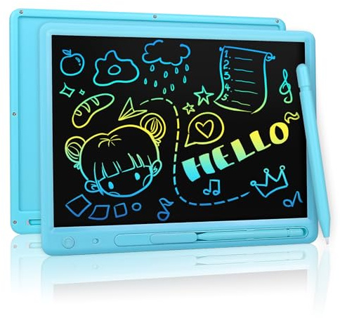 LCD Writing Tablet for Kids, 15 Inch Colorful Drawing Doodle Board, Learning Educational Drawing Pad Toys for Kids, Christmas Birthday Gift for 3 4 5 6 7 8 9 Year Old Girls Boy