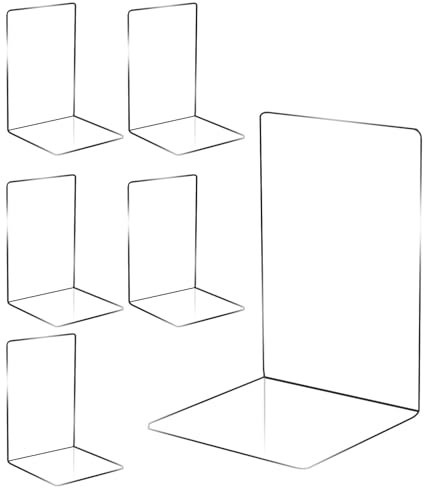 6 Pezzi Fermalibri per Mensole Trasparente in Acrilico, Ferma Libri, Ferma Libri per Libreria, Espositore per Libro in Acrilico, Fermalibri Acrilici, Set di Fermalibri per Scuola, Casa, Ufficio