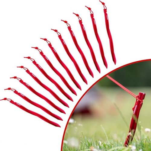 Haringboer® Aluminium Bodenanker 25cm - 12 Stück Zeltheringe - Starke, leichte Zelt Heringe für Zelt - 38 Gramm pro Erdanker für Harte Steinige Böden - Erdnagel inklusive Zugband & Heringsbeutel