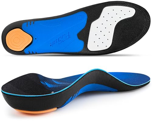 PCSsole Plantillas ortopédicas con soporte de arco alto y medio, inserto de gel cómodo para botas de trabajo para pies planos, fascitis plantar, correr, caminar, sobrepronación para hombres y mujeres