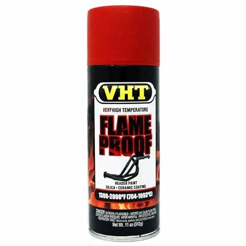 FROST FlameProof High Temperature Paint 312g – Flat Red, Heat Resistant up to 1093°C | Durable Coating for Engine Parts, Exhausts, Manifolds & Automotive Surfaces