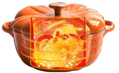 Soppgryta | Pumpa Design Stewbönor Sudderkruka med handtag | Non-stick Köksredskap för att sjuda gryta ugn spis matlagning matlagning rostning brödbakning