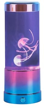 Baroni Home Lámpara Medusas, Lámpara de Mesa LED – Diseño Decorativo con Efecto Mágico, Lámpara de Lava, USB o a Pilas, Lámpara Nocturna de Colores para Dormitorio, Regalo Original, 10x10x23 cm