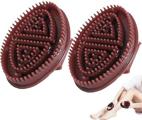 Lot de 2 brosses magnétiques Meridian avec tableau corporel, brosse de massage du ventre pour la relaxation, outil de massage complet du corps pour un usage domestique, cadeau pour tous les âges