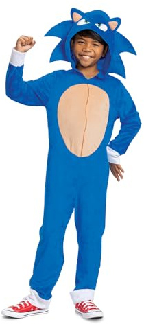 Disguise Sonic the Hedgehog Costume, Official Sonic Movie 2 Costume and Headpiece, Kids Size Small (4-6)