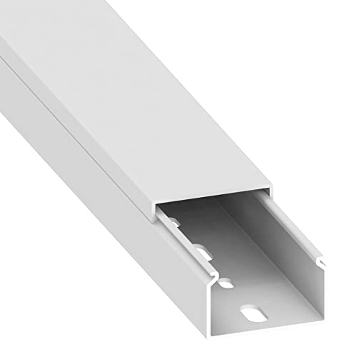 Canalina per cavi Cablecoach Habengut (con fori di montaggio nella base) 25x40 mm in PVC, colore: bianco, lunghezza 1 m, CC10067