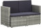 vidaXL Gartensofa 2-Sitzer mit Auflagen Sofa Gartenbank Gartenmöbel Lounge Sitzbank Rattansofa Rattanmöbel Terrasse Grau Poly Rattan