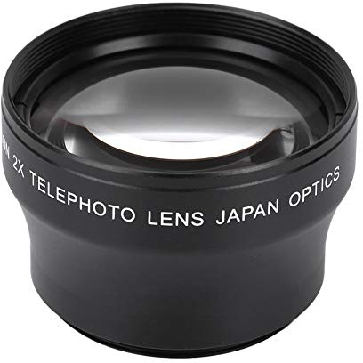 Lente De Aumento para Camara Teleobjetivo de 37 mm con Estuche para Lentes Lente de conversión 2X Lente Gran Angular de Gran Apertura