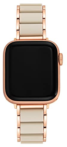 Anne Klein Rubberized Fashion Bracelet for Apple Watch, Secure, Adjustable, Apple Watch Replacement Band, Fits Most Wrists Beige 38/40/41mm