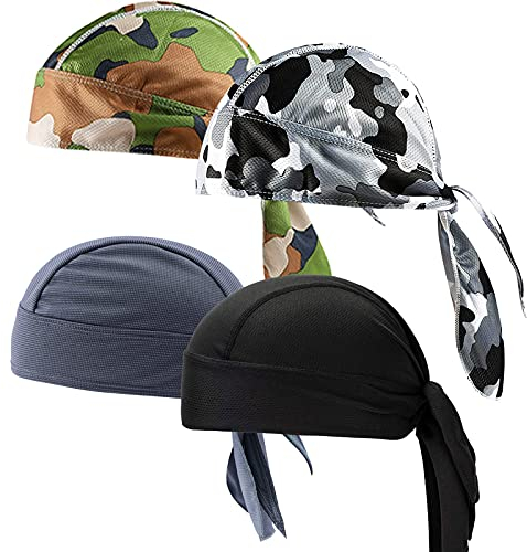 Sanlianzi Sports Bandana Cap, 4 stück Atmungsaktiv Fahrrad Kopfbedeckung Kopftuch Herren Sommer UV Schutz Schnelltrocknend KopftüCher