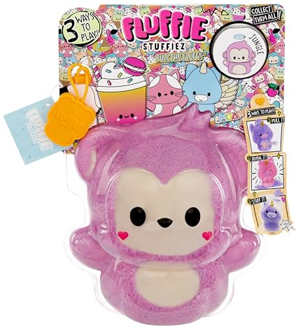 Fluffie Stuffiez Affe - Kleines Plüsch-Sammlerstück - Überraschung beim Auspacken - Kuschelweicher ASMR Flaum - Fidget, Basteln, Fell Abziehen - für Kinder ab 4 Jahren und Sammler