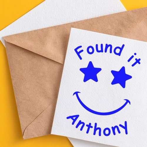 Self-Inking Starry Smiles Cache Stamp for Geocaching Logs - Tftc Geo Caching Stamp, 3/4 Size, Easy Press & Print, 11 Vibrant Ink Colors - Community Programs & Youth Engagement