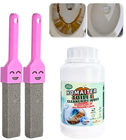 Pumice Stone for Toilet Bowl Cleaning, Toilet Cleaner Limescale Remover, Calcium Buildup and Rust Suitable for Cleaning Toilet 1PCS + 2PCS Pumice Stone