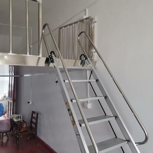 Escalier Escamotable Échelles de Grenier en Aluminium à Usage Quotidien, Escaliers pour Lits Superposés et Lits Mezzanine, Échelles de Secours pour Fenêtres/Puits(7-Step 2.2m (7.2ft))