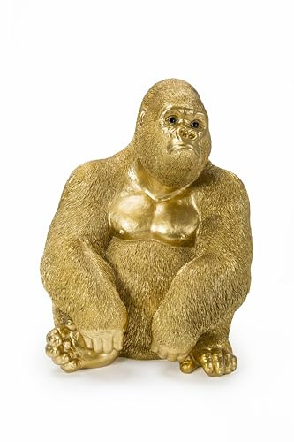 Kare Design Figura Decorativa Monkey Gorilla Side Medium, oro, 39x28x30 cm