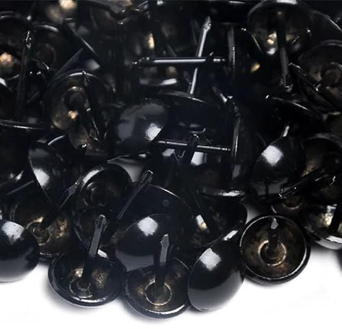 200 Clous tapissier - Noir brillant - Ø11mm - Perle fer