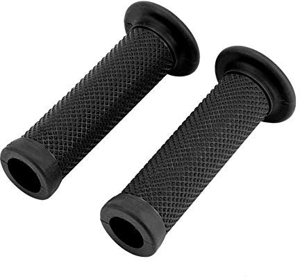 KSTE Motorcycle Handlebar Grips, 2Pcs 22mm Universal Vintage Motorcycle Handlebar Grips Star Decor Handle Bar Ends(Black)