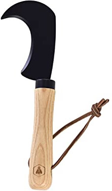 LAGUIOLE - LAGUIOLE, 40269055, Serpette Noire et Bois, Acier Inoxydable, Manche en Bois de Frêne Naturel, Outdoor, Jardinage, Découpe de Branches, Cueillette de fleurs, Fendre, Tranchante, Noir